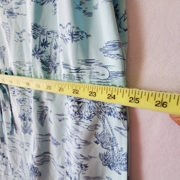 Lands End Dress Women 1X‎ Short Sleeve Plus Beach Print Cover Up Sail 16W 18W - Picture 15 of 16